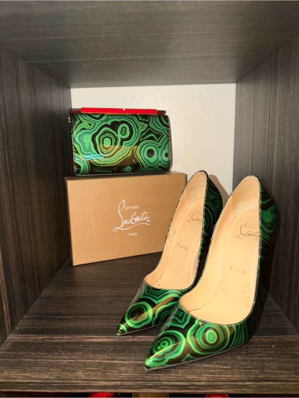 Christian Louboutin Malachite So Kate and Limited edition purse